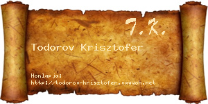 Todorov Krisztofer névjegykártya